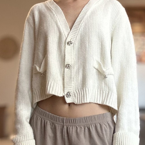 Toi&Moi knitted cardigan like new, size S/M, white