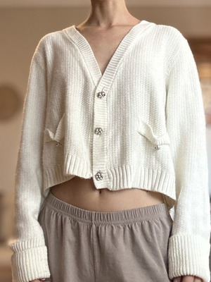 Toi&Moi knitted cardigan like new, size S/M, white