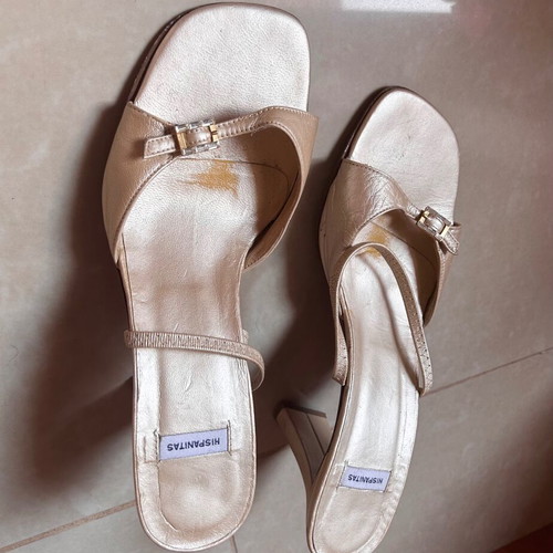 Hispanitas women's leather sandals used, size 38, rose gold