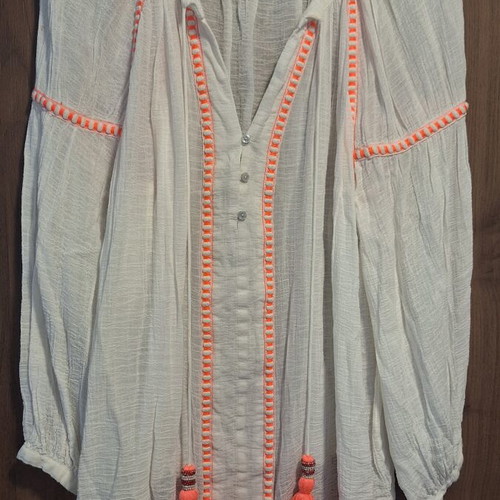 Zara kaftan with tassels like new, small, white and orange