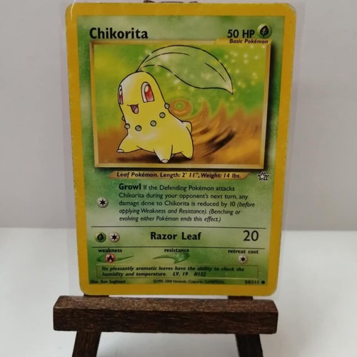 Pokemon Card Chikorita 54/111 Neo Genesis used