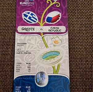 Συλλεκτικό Εισιτήριο ΕΛΛΑΔΑ - ΤΣΕΧΙΑ euro 2008 αχρησιμοποίητο