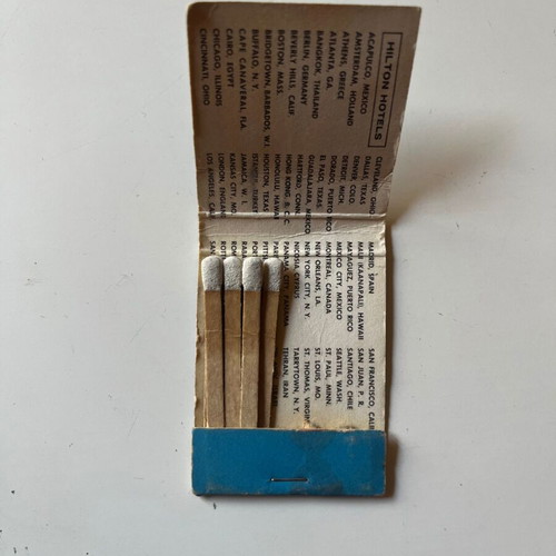 Hilton Hotel Atlanta Vintage Matchbox used