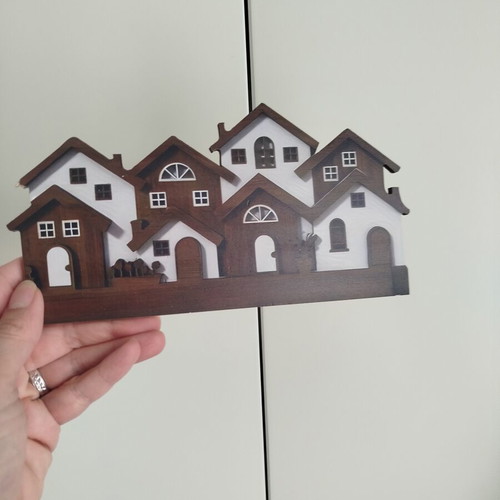 Key and towel wall hanger made of thin wood new