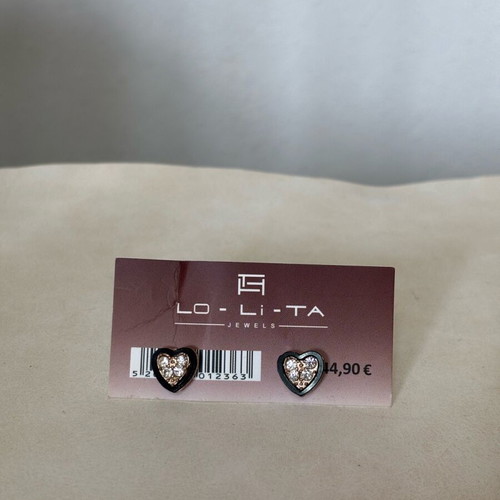 LO-LI-TA heart earrings like new, black and white