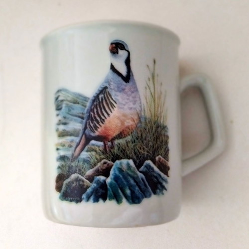 Porcelain mug with hunting partridge design new