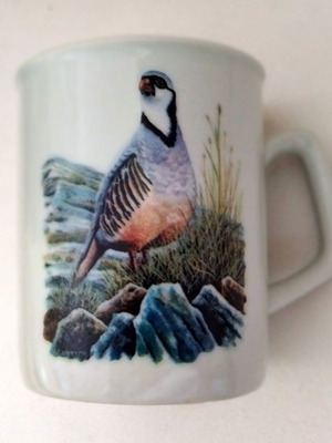 Porcelain mug with hunting partridge design new