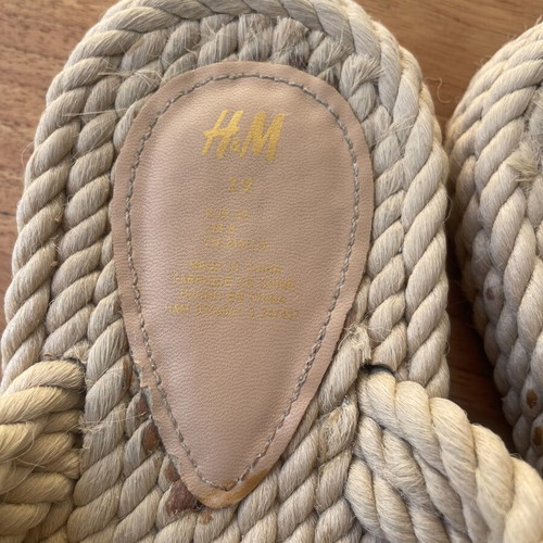 H&M rope sandals size 39 used, beige