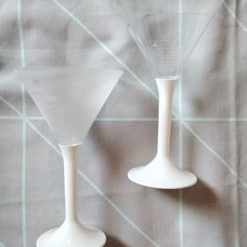 Plastic glasses set of 2 detachable for crafts like new
