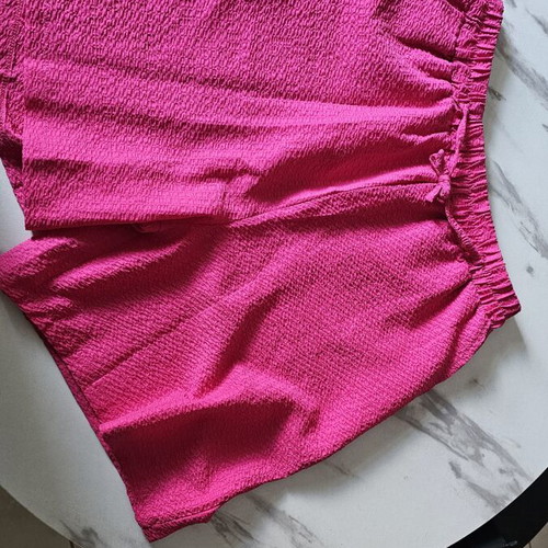 Oversized fuchsia shirt and shorts set new, fits small to large