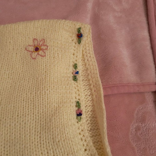 Women's handmade knitted vest with flowers new, size XL/XXL