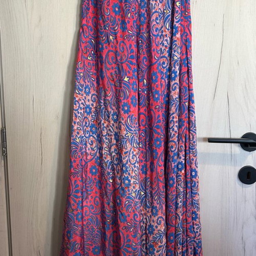 Long colorful dress new, with golden details, one size