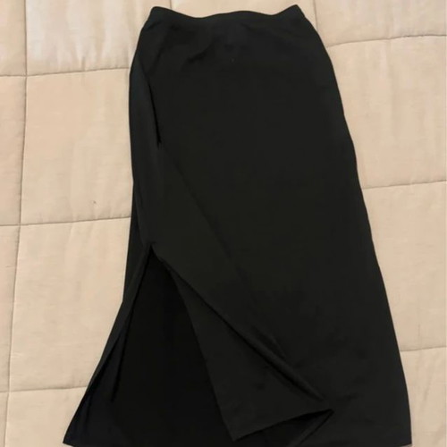 Shein black midi skirt with slit, like new, size M