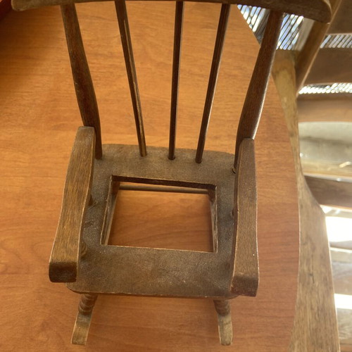 Handmade vintage decorative mini rocking chair with coaster set