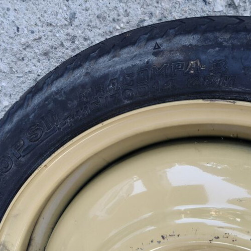 Tire saver T115/70D14 88M used, steel rim beige/yellow