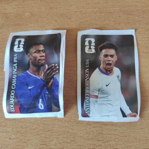 Panini Coca-Cola FIFA World Cup 2026 stickers Camavinga & Robinson