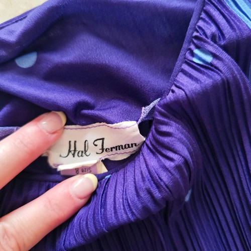 Vintage dress purple like new, pleated muslin, size S