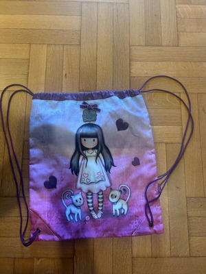 Santoro Gorjuss drawstring backpack like new, pink