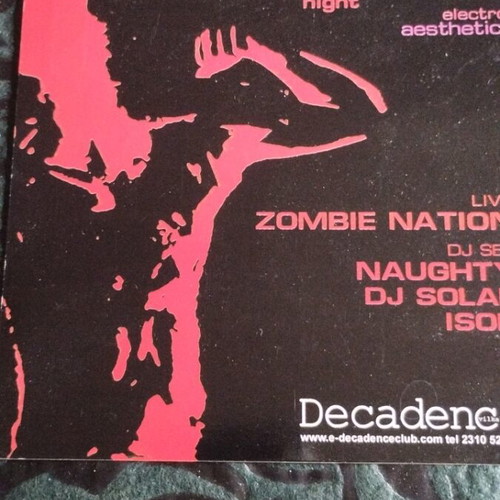 Zombie Nation Naughty Decadence 2003 Flyer like new