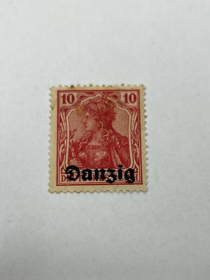 Rare Collectible German Reich Stamp with Danzig Overprint 1920 like new