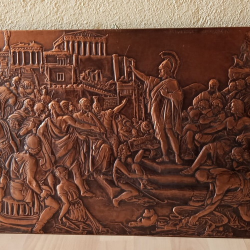 The Speech of Pericles Copper Engraving Like New 57.5x36.5 cm
