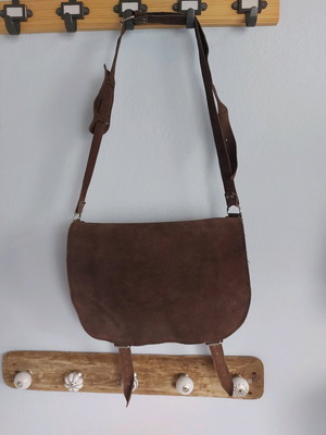 Messenger bag crossbody used 100% leather castor brown