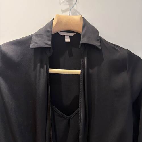 H&M black satin shirt like new, size M