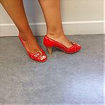  Δερμάτινα παπούτσια κόκκινα elite No 40
