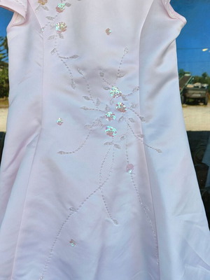 Palatino Pink Embroidered Evening Dress with Beads and Sequins Size N7 like new