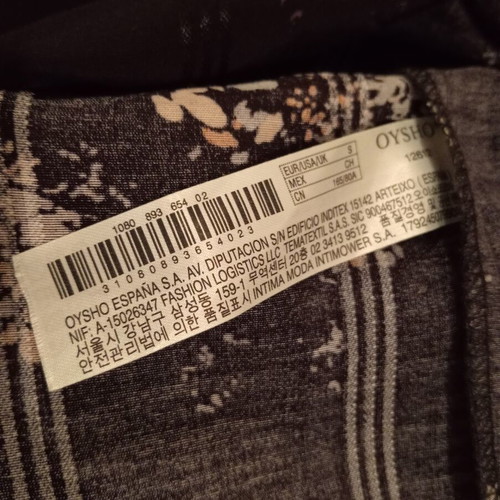 Oysho Oversized Floral Blouse 100% Viscose New, Dark Purple