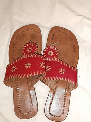 Jack Rogers leather sandals like new, red boho flat
