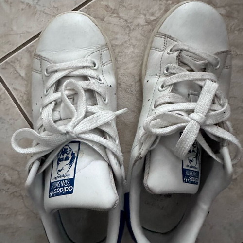Adidas Stan Smith sneakers used, size 35.5, white and blue