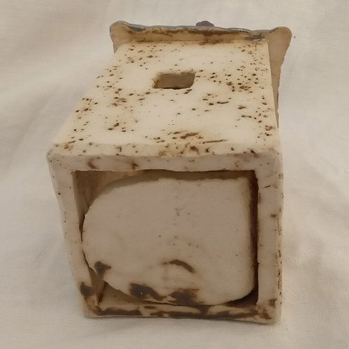 Handmade ceramic candle holder "ROZOS" used