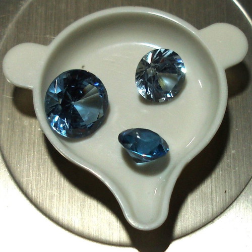 Blue Topaz minerals 18.55 ct. set of 3 pieces new