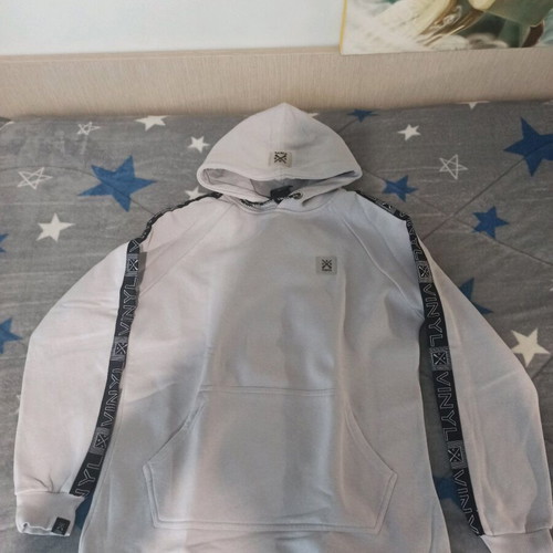 Vinyl sweatshirt M gray black like new with fleece lining