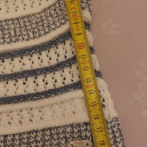 Πλεκτό φανελάκι Pull and Bear καινούργιο, small, λευκό και μπλε