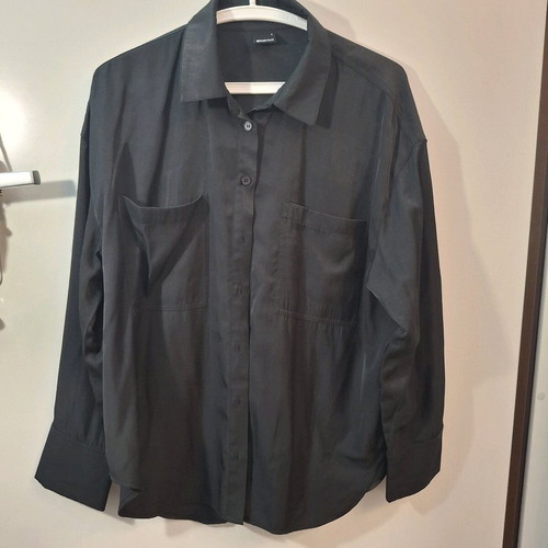 Oversized shirt black with satin texture like new