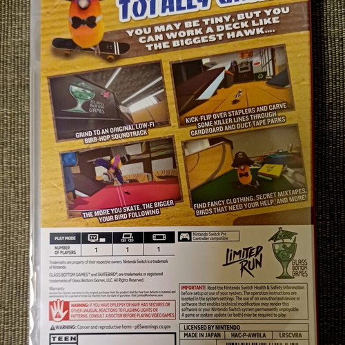 Skatebird Nintendo Switch sealed, limited run