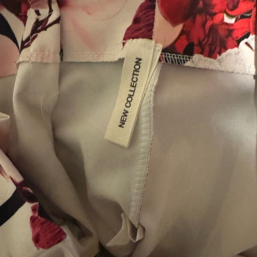 Floral elastic high-waisted pants like new, size s/m
