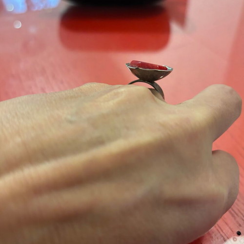 Silver ring with red stone!