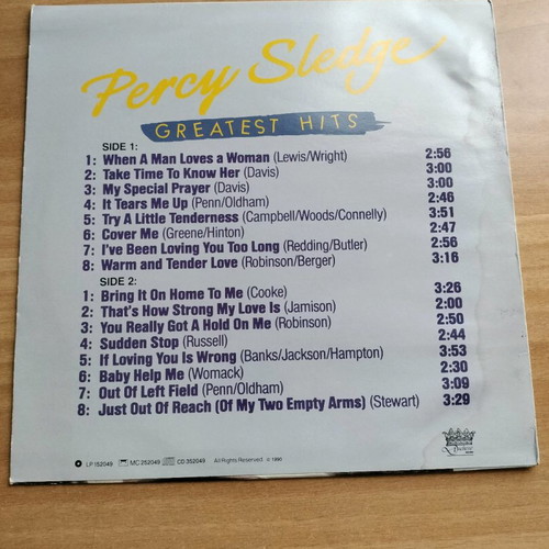 Percy Sledge vinyl in excellent condition