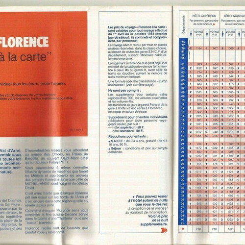 SNCF French Railways Train and Hotel Time Table Brochure like new