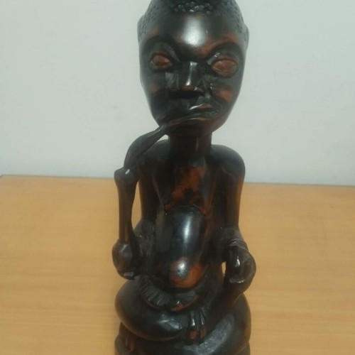 Authentic African wooden carved figurine used