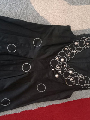 Black dress with silver details like new, s-m