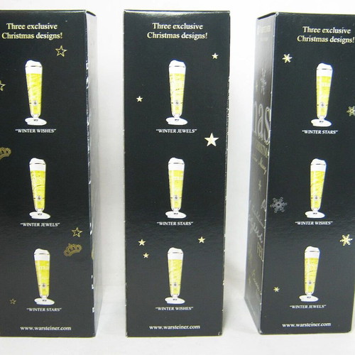 Warsteiner 2010 Christmas Edition Beer Glasses Set of 3 New 0.33L