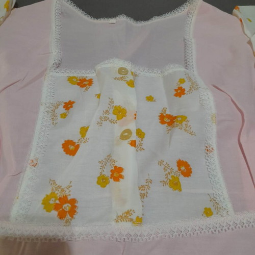 Vintage women's nightgown new old stock, size 52, pink floral