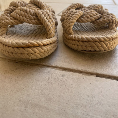 H&M rope sandals size 39 used, beige