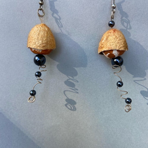 Handmade earrings new with beads and cocoon