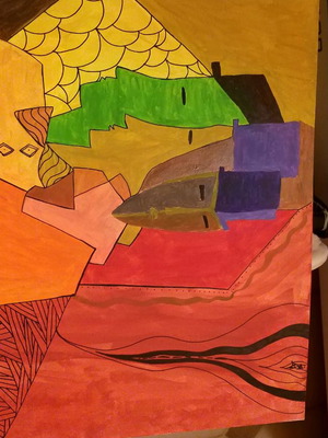 Painting on block size 40×30