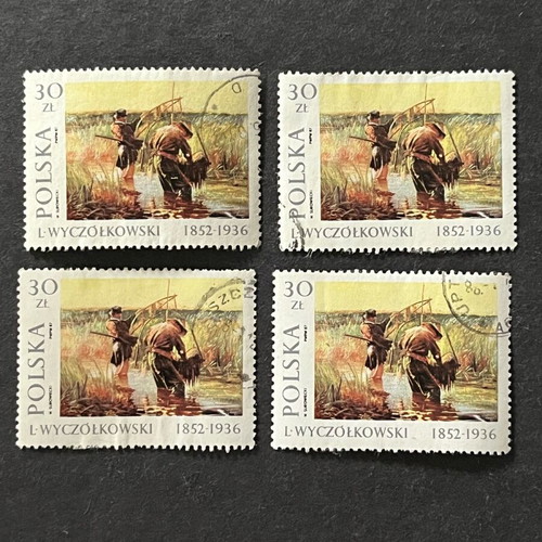 Stamps used, pack of 20, artwork by Leon Wyczółkowski